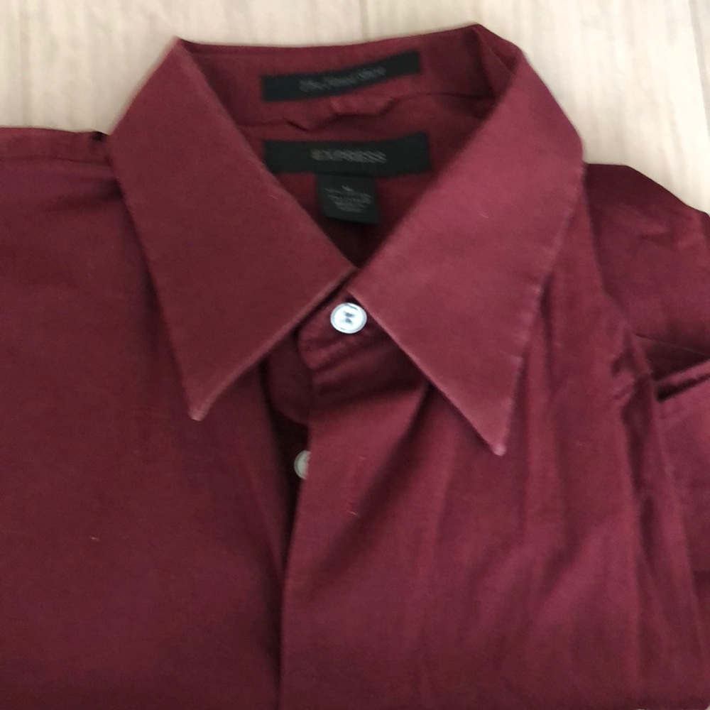 Express Medium burgundy dress shirt